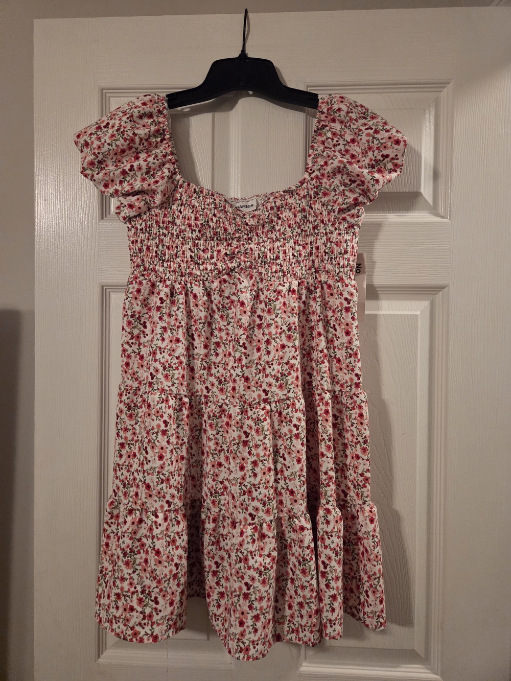 Womens White Floral Smocked Sundress NWT
